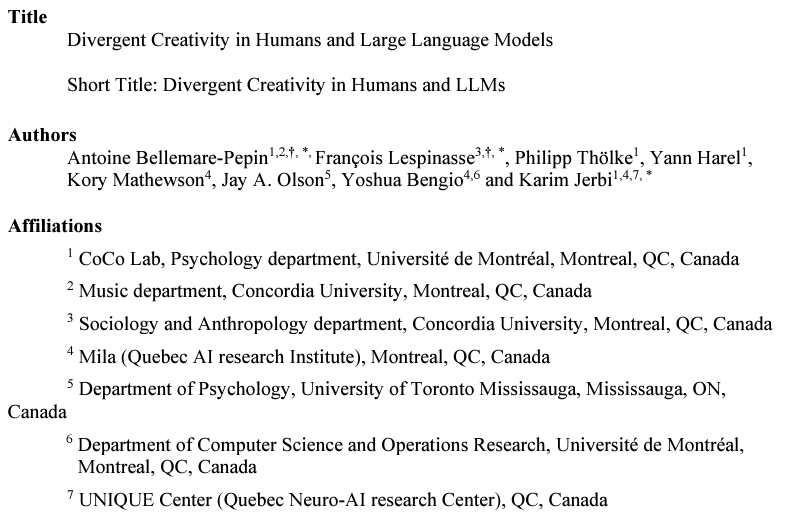 Divergent Creativity First Page